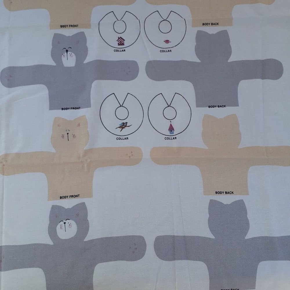 VTG Daisy Kingdom Kitty Angel Garland Fabric Panel 1996
